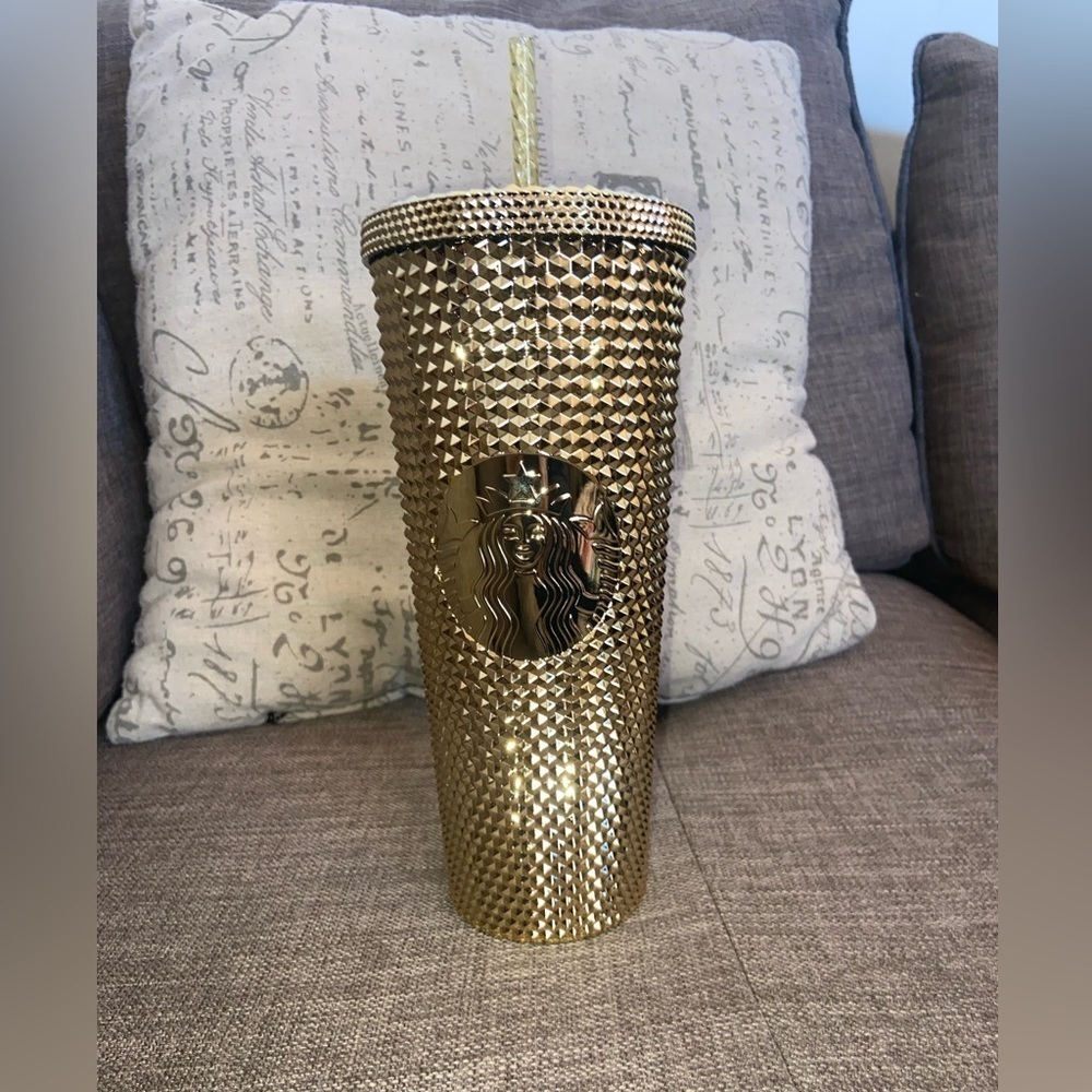 Starbucks Gold chrome studded